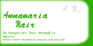 annamaria mair business card